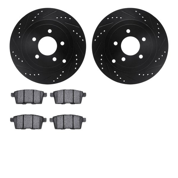 Dynamic Friction Co 8502-54190, Rotors-Drilled and Slotted-Black with 5000 Advanced Brake Pads, Zinc Coated 8502-54190